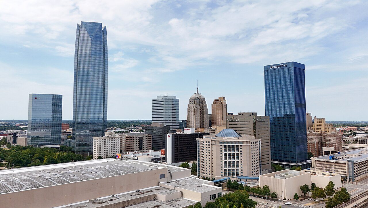 Oklahoma City, OK street scene near Edmond, where we provide hail damage roof repair